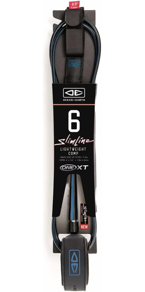 2026 Ocean And Earth Slim Line One-Xt Light Weight Comp Correa Para Tabla De Surf De 6 Pies LSC60XT-BLU - Black / Azul